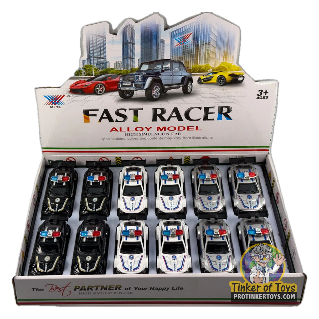 1:32 Alloy Diecast Police/Fire Cars 3 Colors Pullback | MIC1541 | Xu Ye