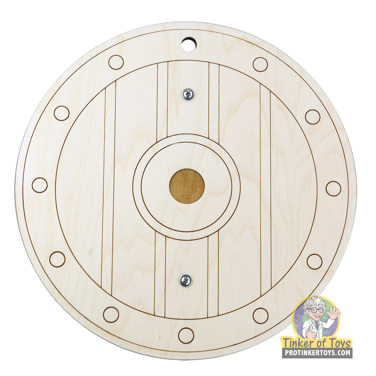 10" Viking Warrior Round Wooden Shield | 031VKNGSHLDLS | Magnum Rubber Band Guns