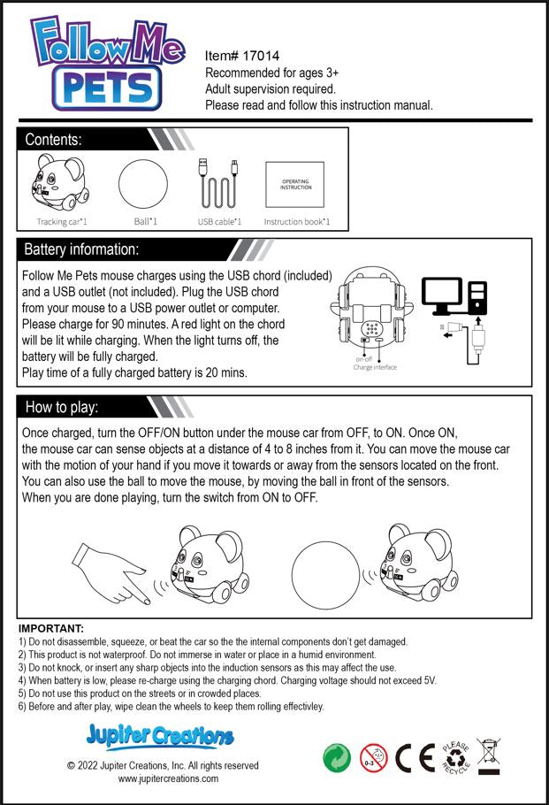 Follow Me Pets B/O | 17014 | Jupiter Creations