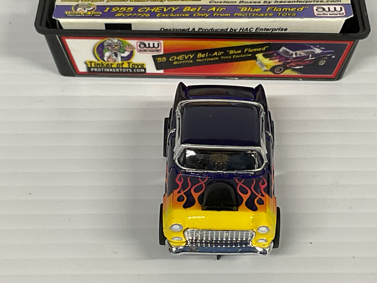 Protinkertoys.com 1955 Chevy Bel-Air " Blue Flamed" | CP7726 | Autoworld