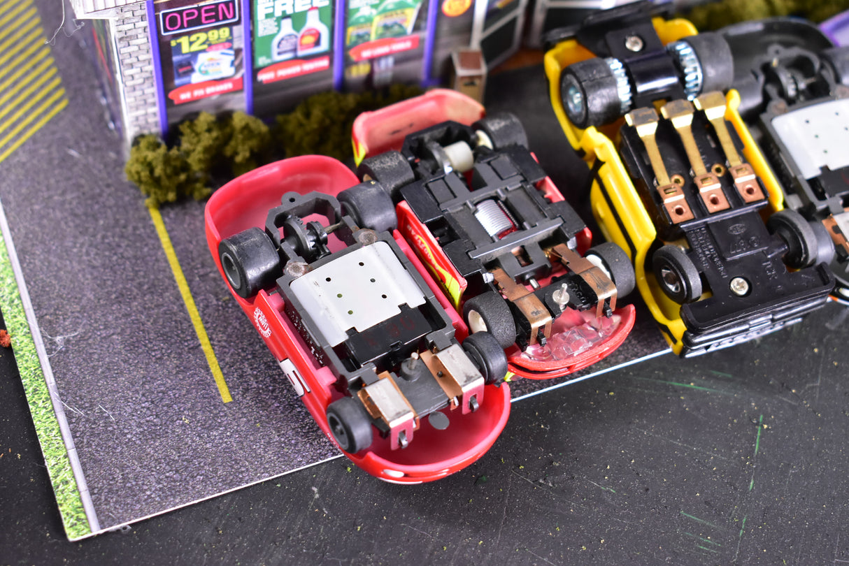 Franks Used Car Lot Assorted Slot Cars HO | Lot A | Tyco / Aurora