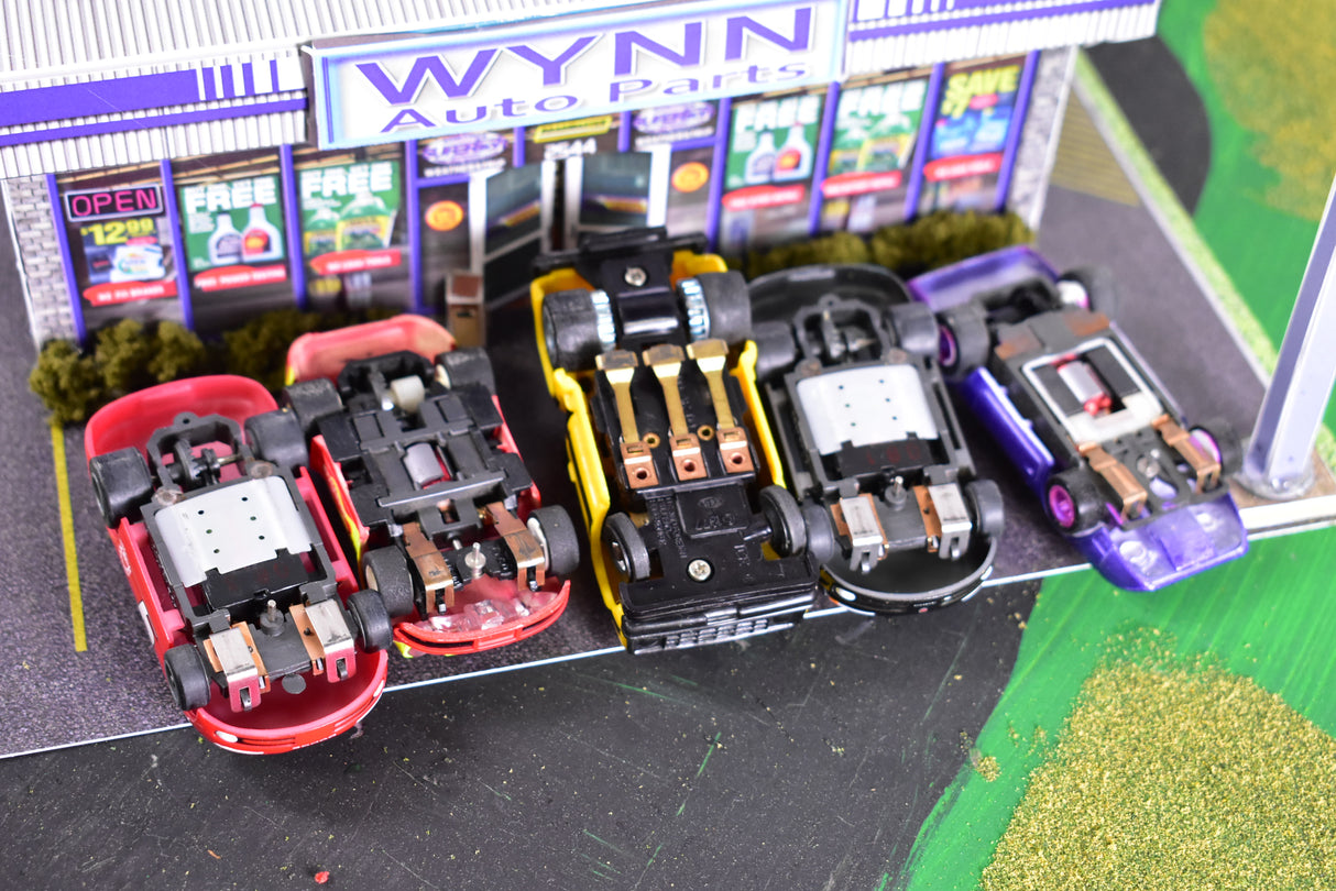 Franks Used Car Lot Assorted Slot Cars HO | Lot A | Tyco / Aurora