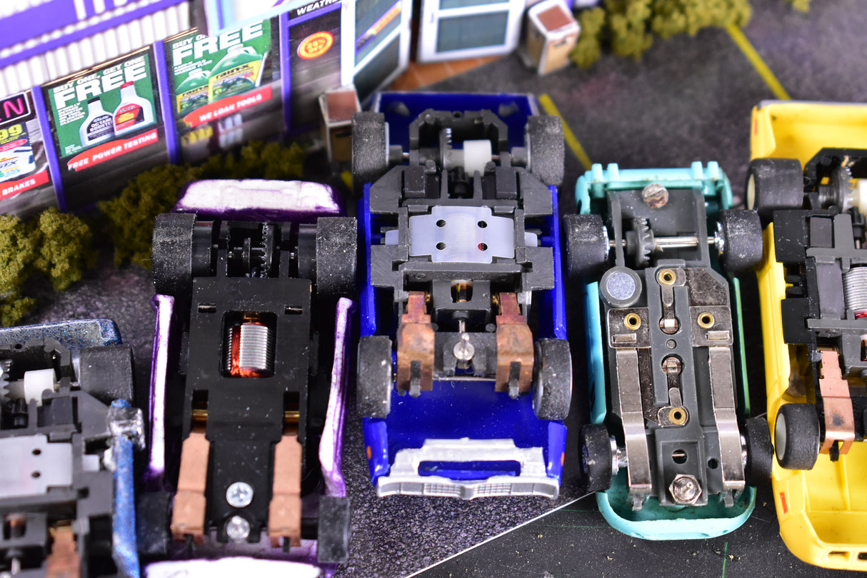 Robert Fish Used Car Lot Assorted Slot Cars HO | Lot B | Tyco / Aurora