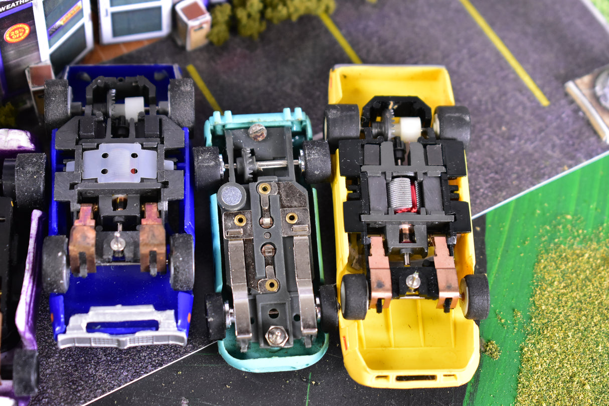 Robert Fish Used Car Lot Assorted Slot Cars HO | Lot B | Tyco / Aurora