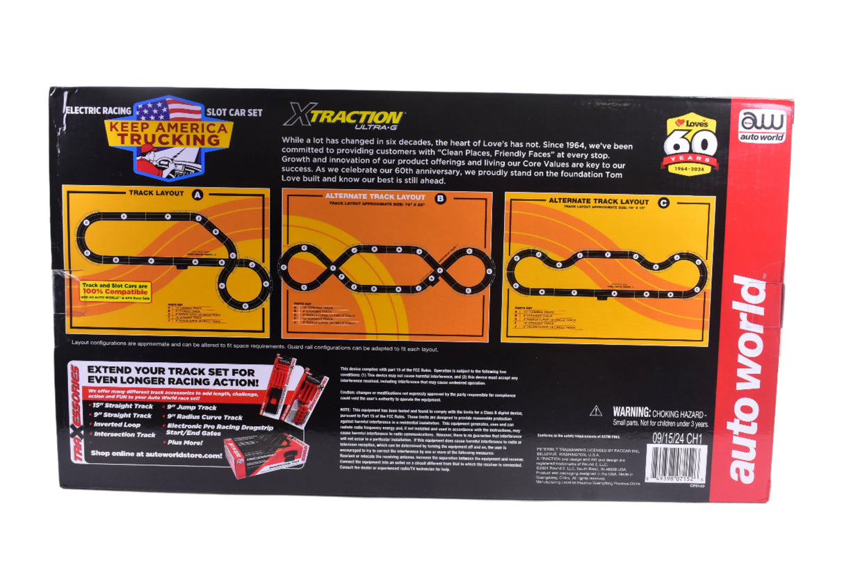 Loves keep America Truckin' Across America 14.5 ' Slot Car Set | CP8159 | Auto World