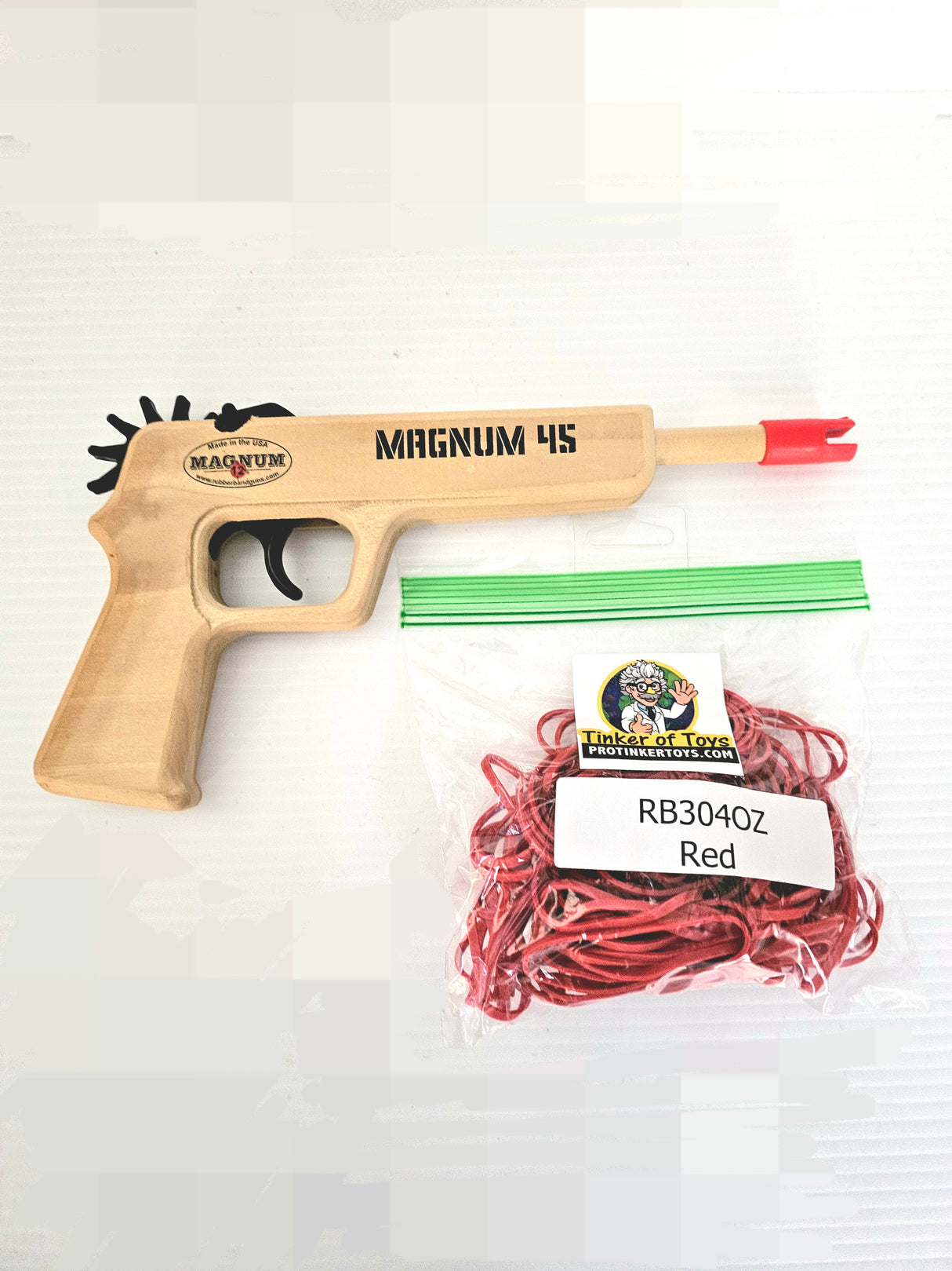 Magnum 45 Pistol and Red Ammo | GL2M45 | Magnum Rubber Band Guns