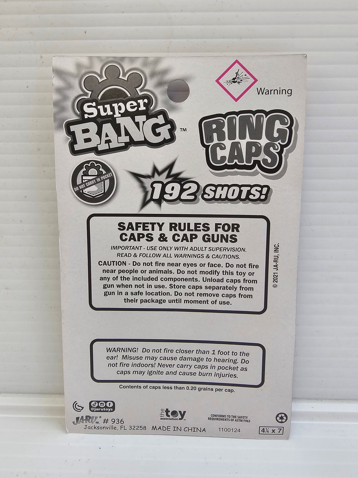 8 Shot 24 Ring Caps 192 Single Action Shots | 936| Super Bang