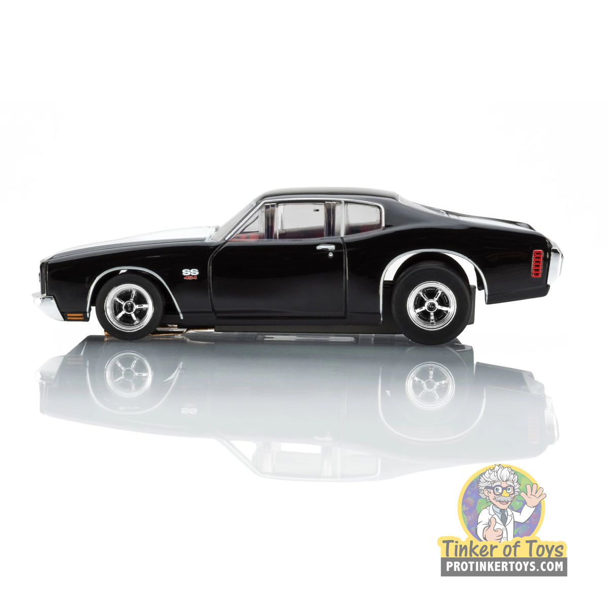 AFX 22118 1970 Chevelle LS6 SS 454 black and white, left side