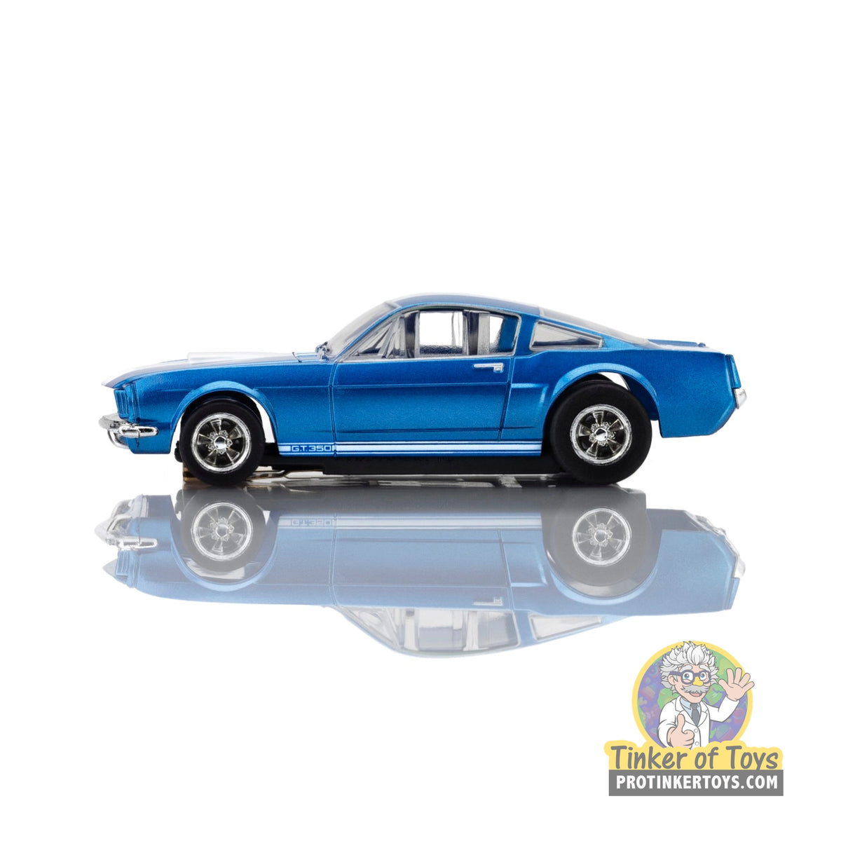 1966 Shelby Mustang GT350 Blue/White Stripes 22149 by AFX/Racemasters, view 5