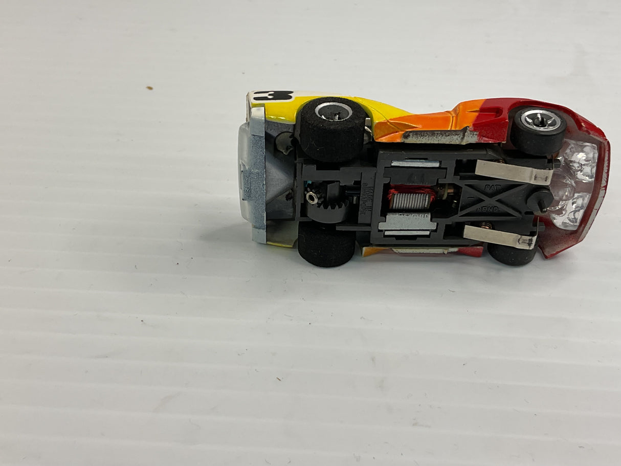 Aurora AFX Blazin Brakes Corvette GT White/Yellow/Orange/Red #3 | 1011 | Aurora - AFX