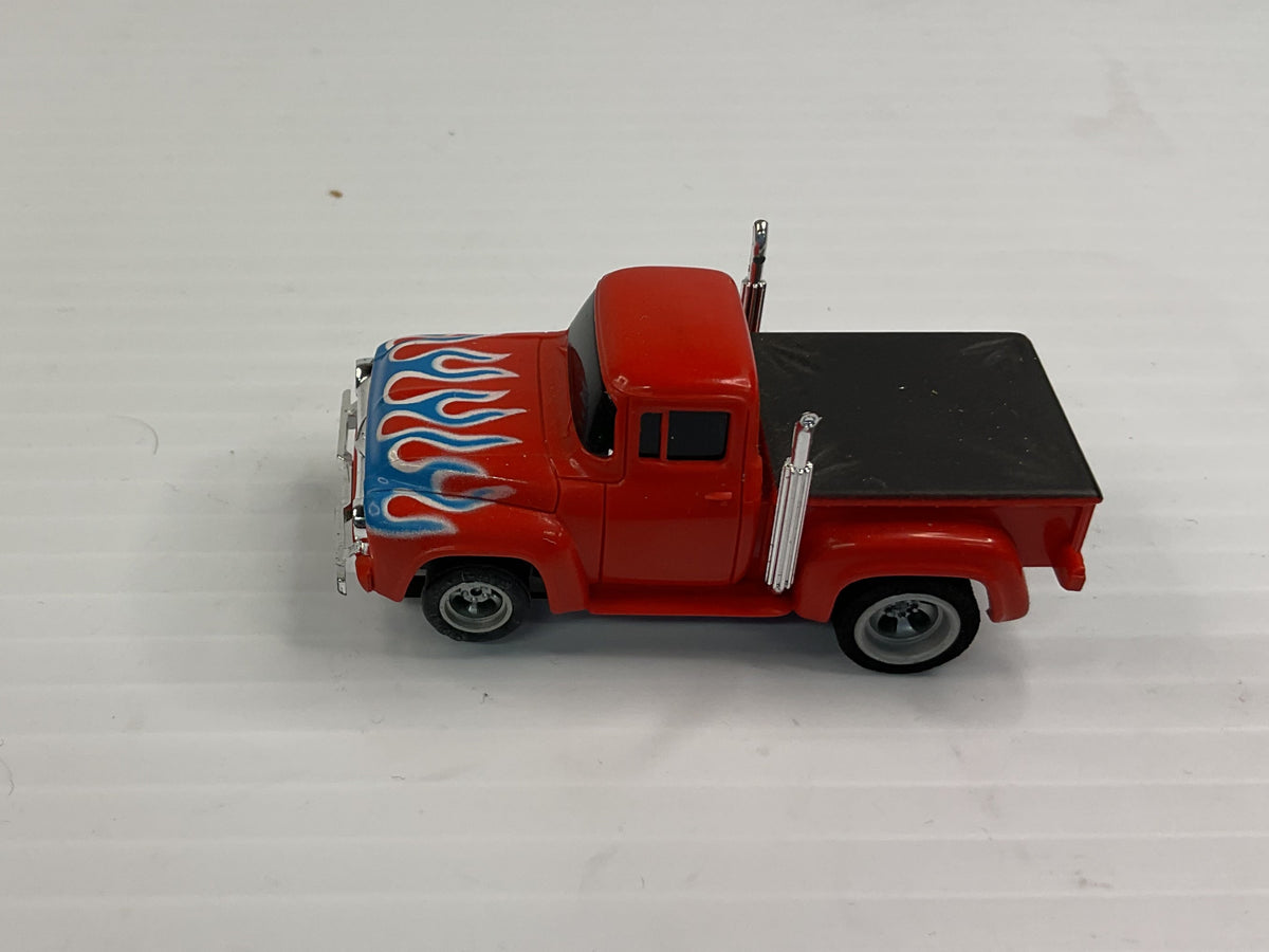 Aurora AFX magnatraction 1956 Ford Pickup Red/Black with blue/White Flames | 1941 | Aurora - AFX