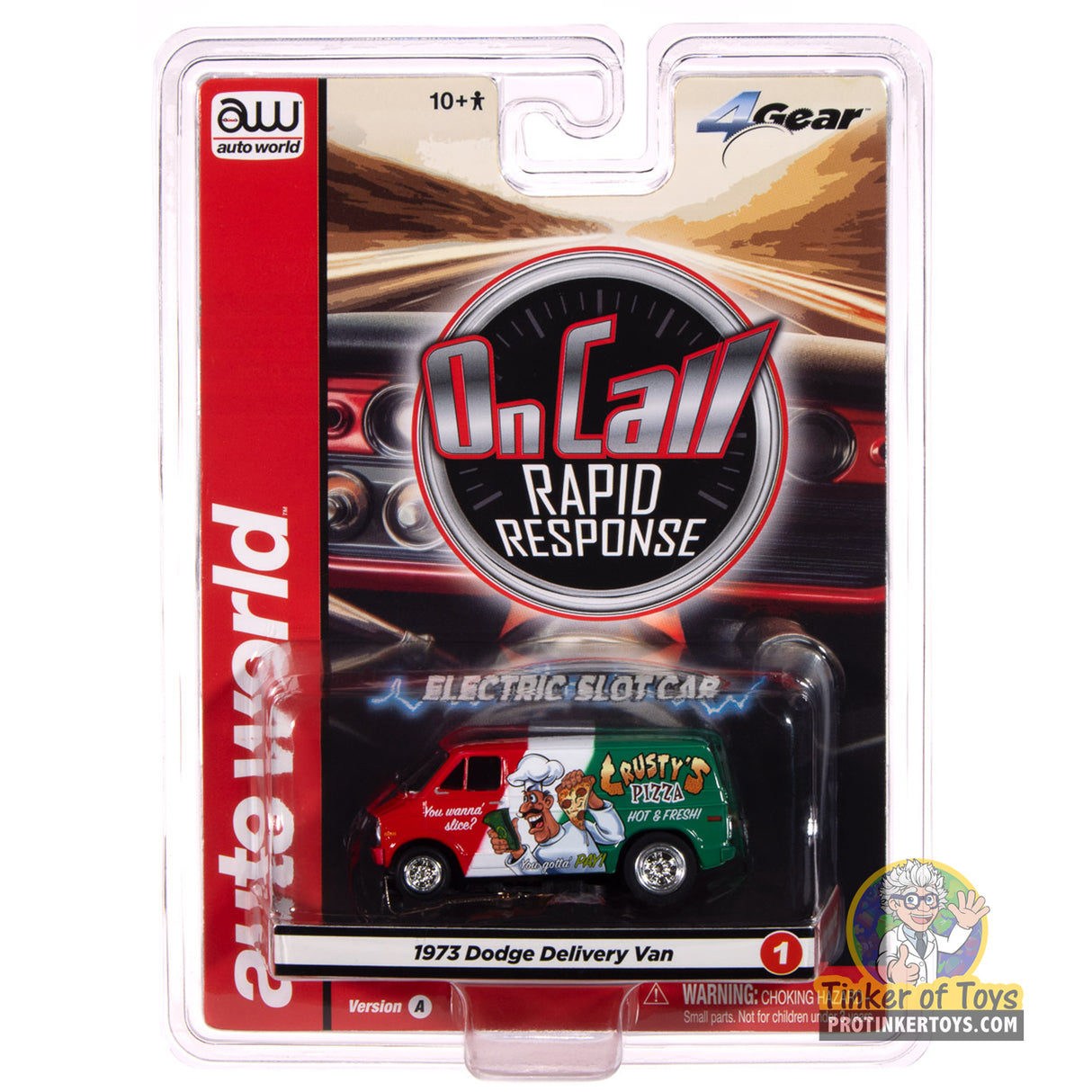 4Gear 1973 Dodge Delivery Van (Red, White & Green) 1A | SC414 | Auto World