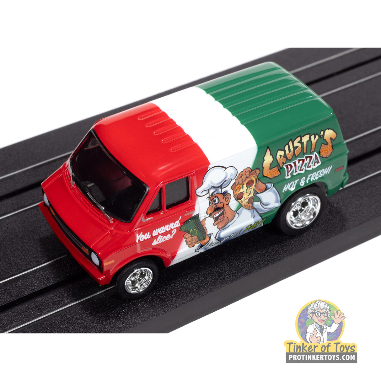 4Gear 1973 Dodge Delivery Van (Red, White & Green) 1A | SC414 | Auto World