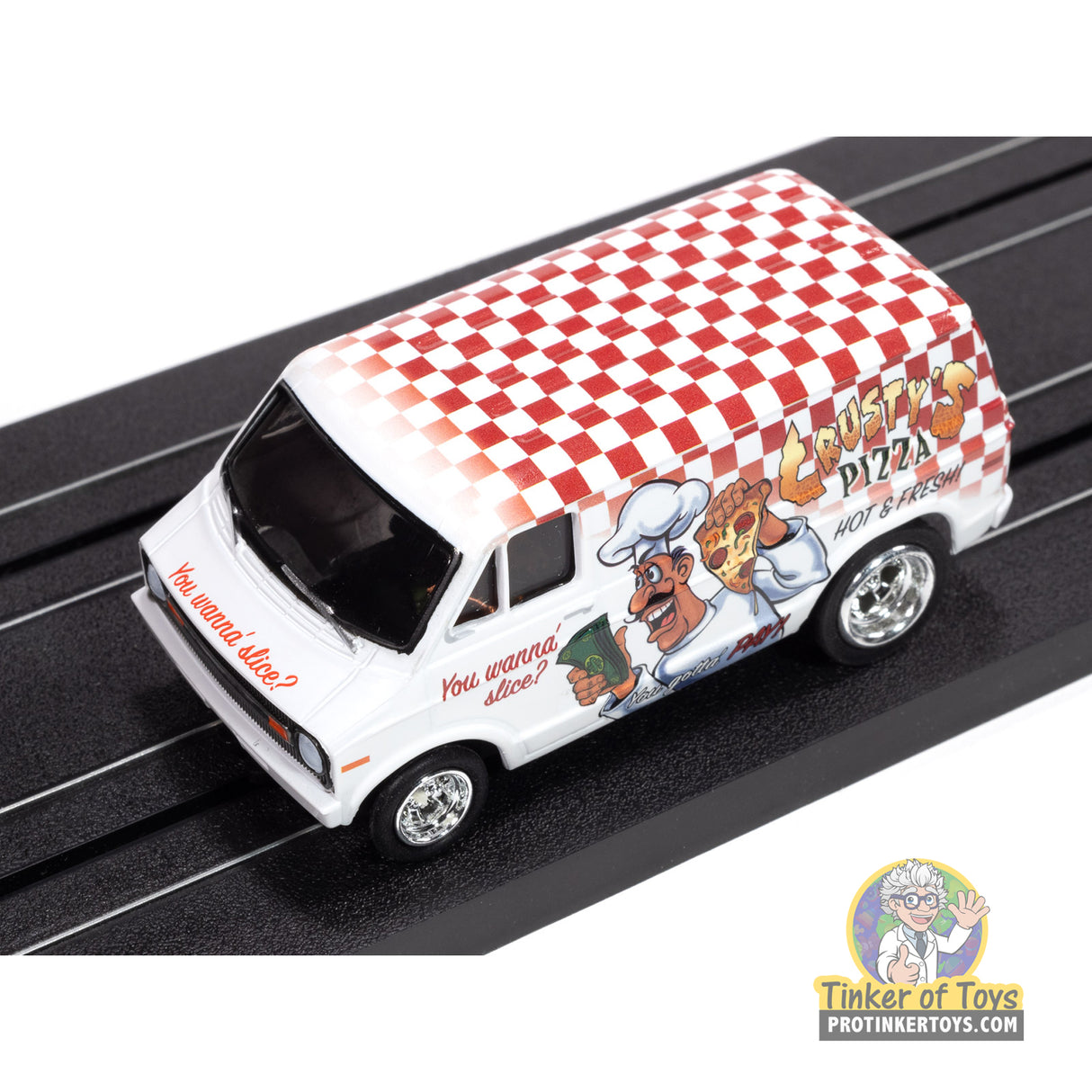 4Gear 1973 Dodge Delivery Van (White Body w/ Red Checkers) 1B | SC414 | Auto World