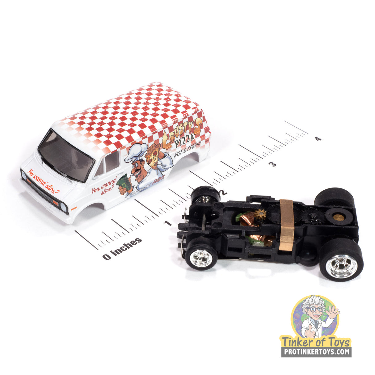 4Gear 1973 Dodge Delivery Van (White Body w/ Red Checkers) 1B | SC414 | Auto World
