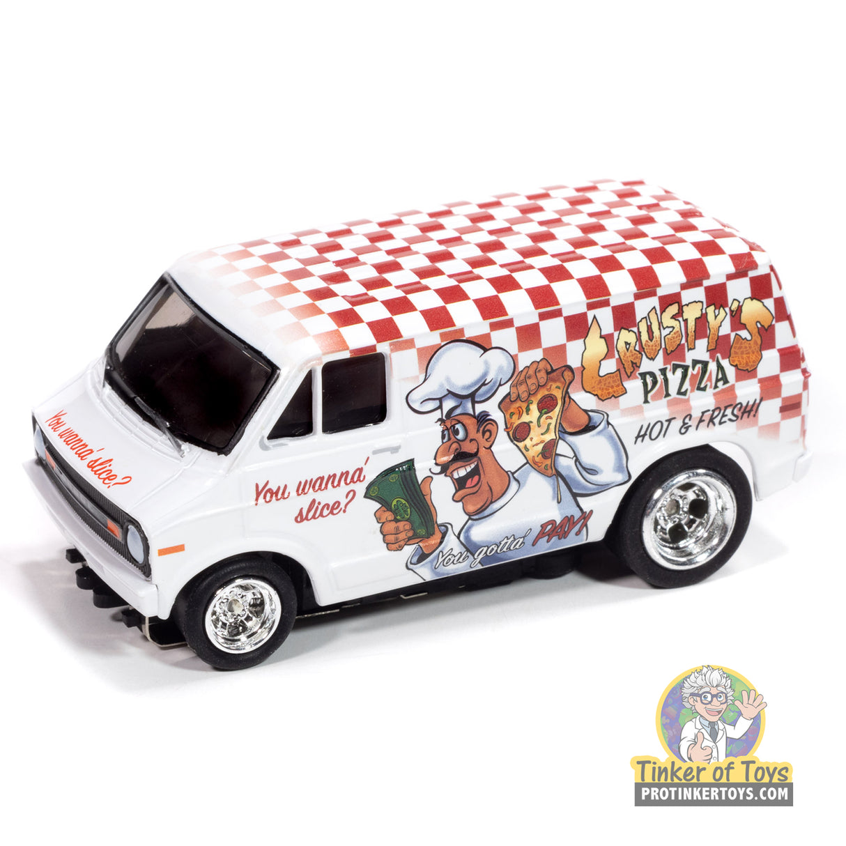 4Gear 1973 Dodge Delivery Van (White Body w/ Red Checkers) 1B | SC414 | Auto World