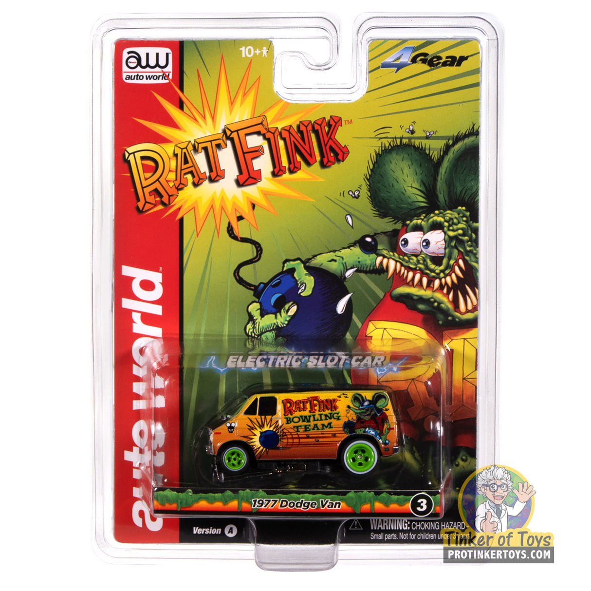 4Gear 1977 Dodge Van Rat Fink (Flat Black & Yellow) 3A | SC418 | Auto World