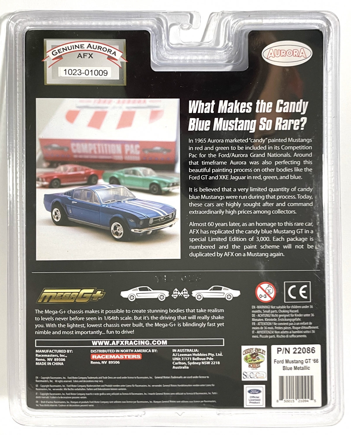 1966 Ford Mustang Fastback Metallic Blue | 22086 | AFX/Racemasters