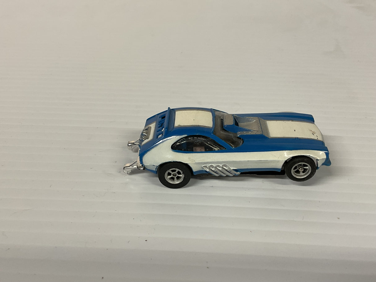 Aurora AFX non-magnatraction Pinto Funny Car Lime Blue/White (Good Shape) | 1761 | Aurora - AFX