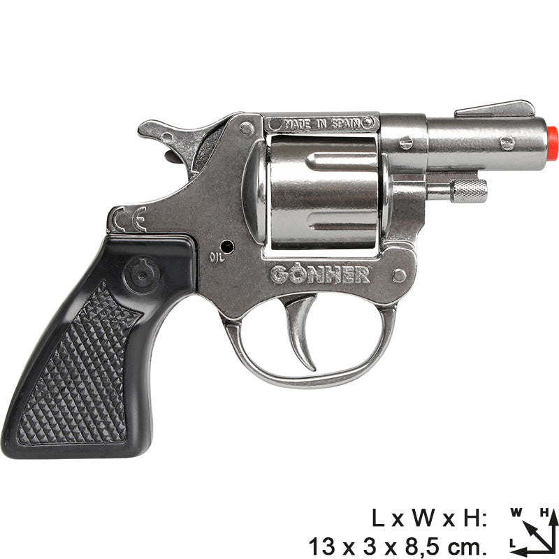 Police 357 Colt Detective Style 8-Shot Toy Cap Gun - Silver | 73/0 | Gonher