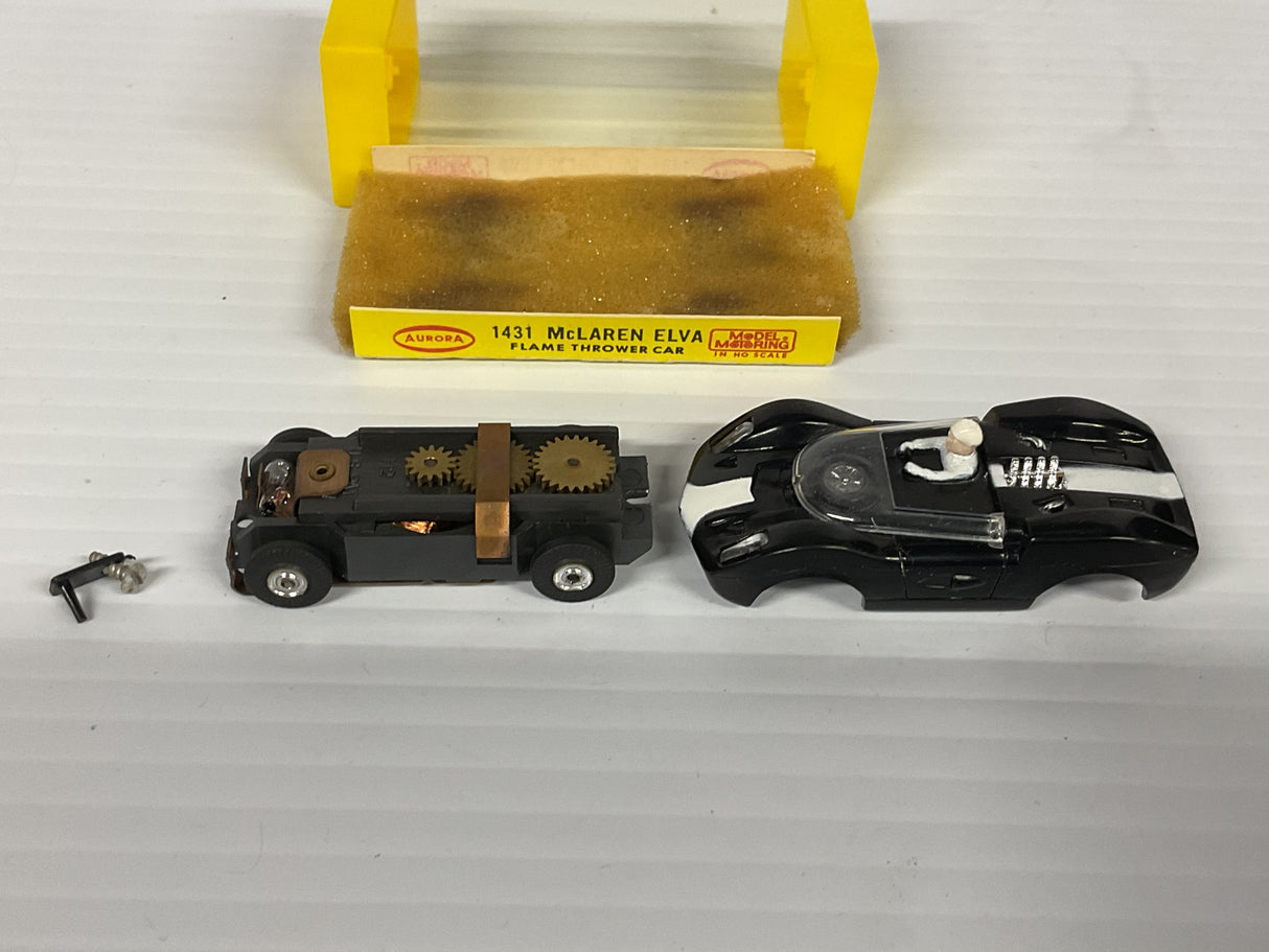 Aurora AFX McLaren Elva Flame Thrower Car Black | 1431 | Aurora - AFX