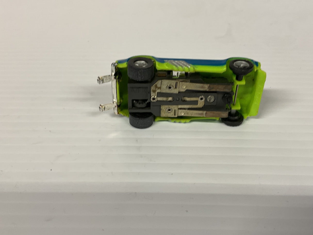 Aurora AFX non-magnatraction Pinto Funny Car Lime green/Blue | 1761 | Aurora - AFX