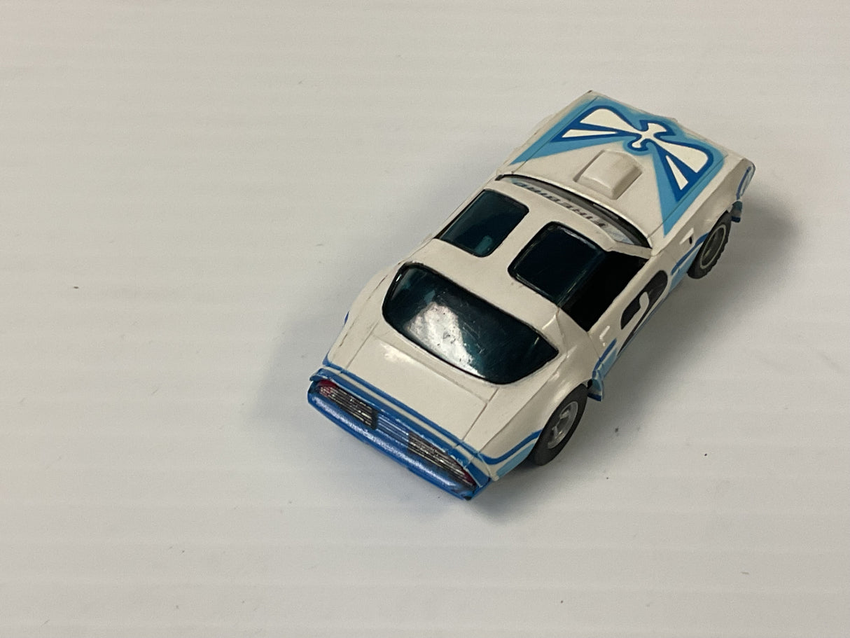 Aurora AFX magnatraction Pontiac, Firebird Trans Am, white/light blue/dark blue | 1981 | Aurora - AFX