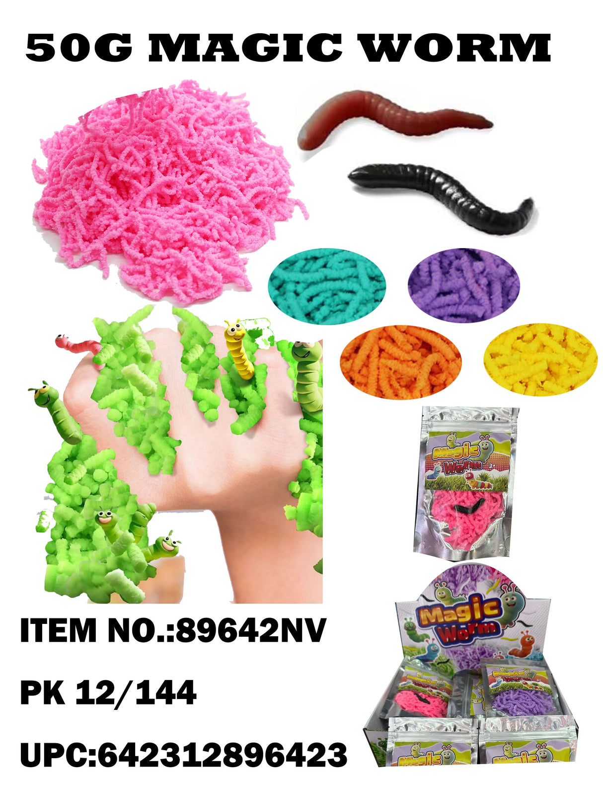 50g TPR Magic Worm | 89642 | Best Value Products