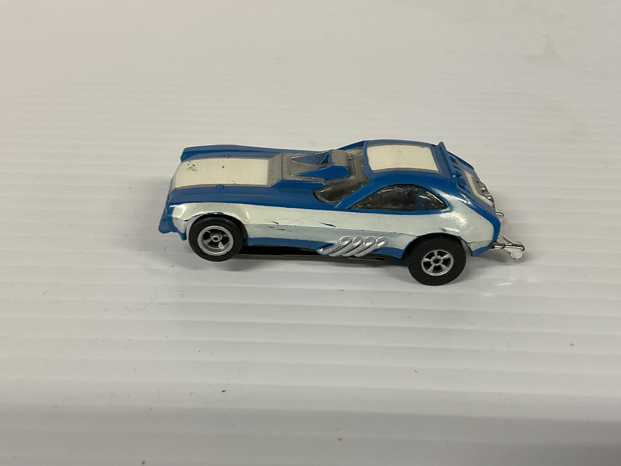 Aurora AFX non-magnatraction Pinto Funny Car Lime Blue/White (Good Shape) | 1761 | Aurora - AFX