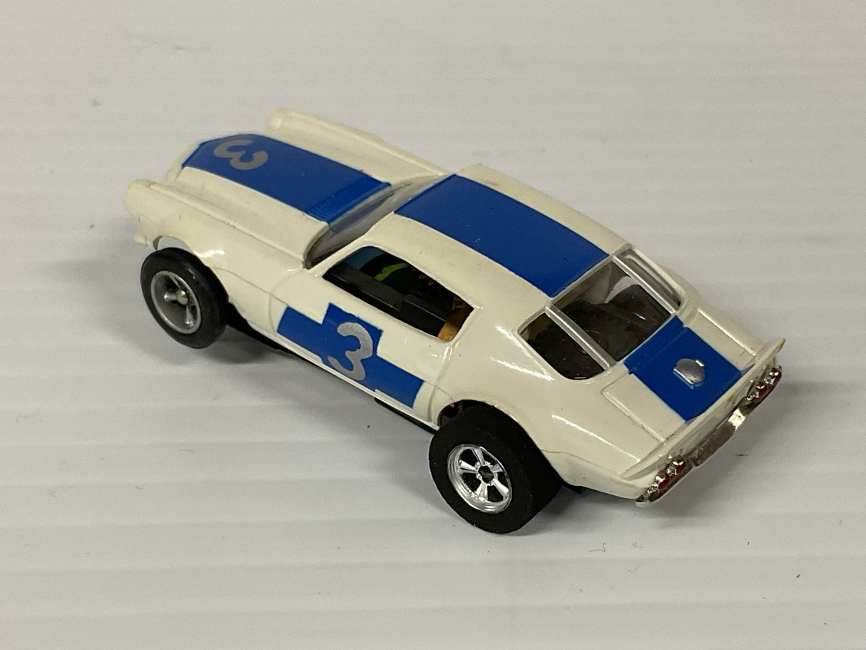 Aurora AFX non-magnatraction Trans Am Camero white/Blue #3 | 1756 | Aurora - AFX