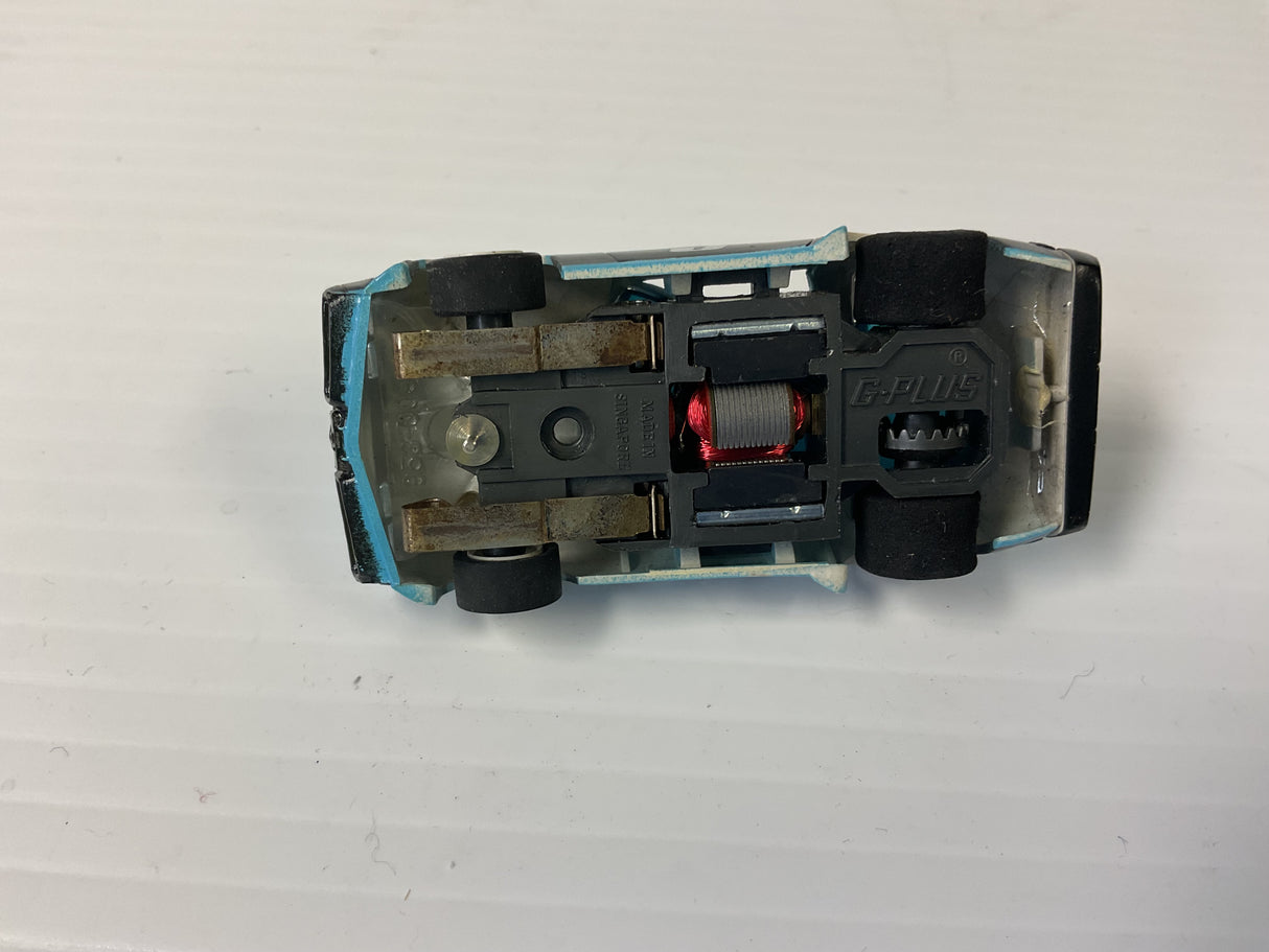 Aurora AFX G plus chassis Pontiac, Firebird Trans Am, white/light blue/black #9| 1981 | Aurora - AFX