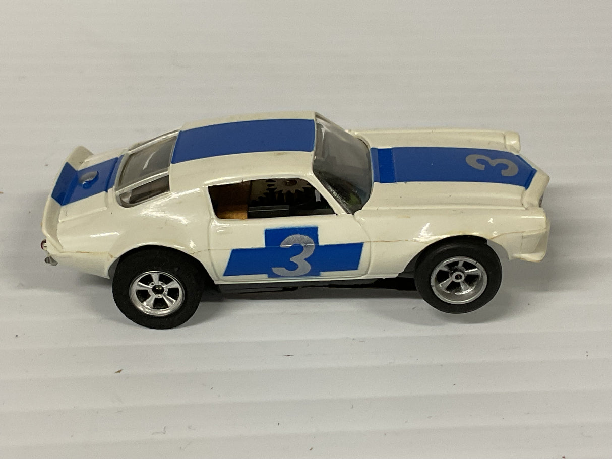 Aurora AFX non-magnatraction Trans Am Camero white/Blue #3 | 1756 | Aurora - AFX