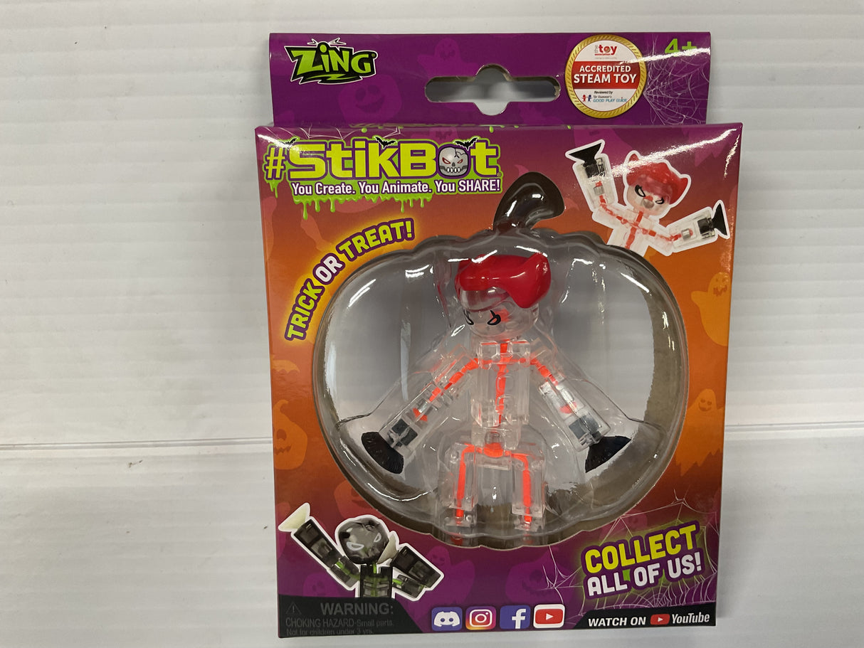 Stik Bot Singles Trick or Halloween Treat Clear red hair | TST616HW | StikBot