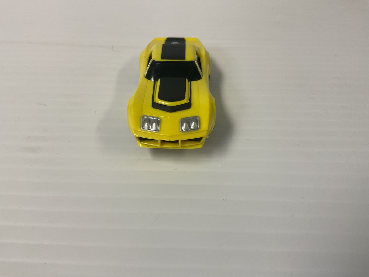 Aurora AFX non-magnatraction Corvette, a production, one piece, body yellow with black stripes | 1703 | Aurora - AFX