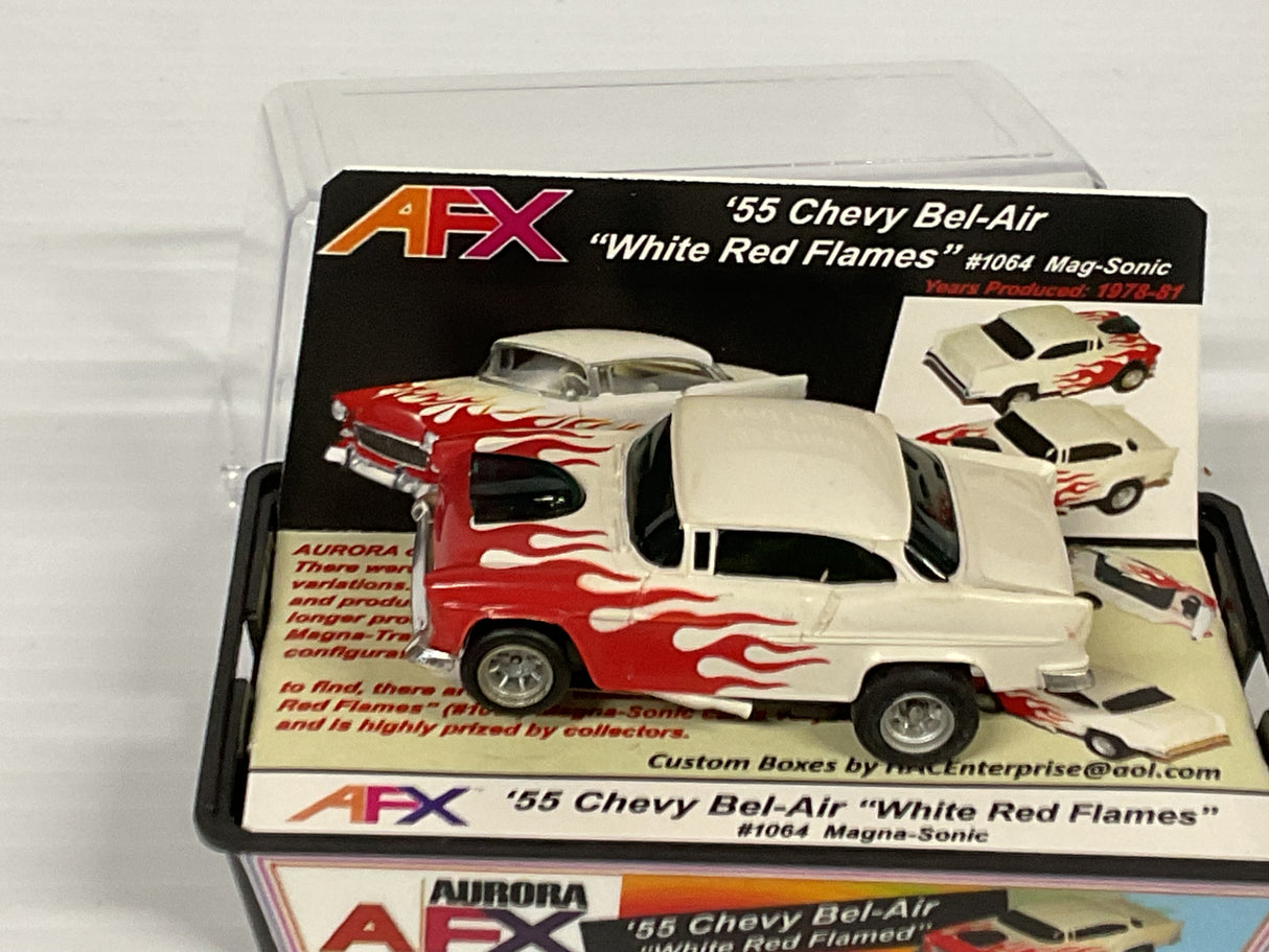 Aurora AFX 1955 Chevy Bel-Air "White Red Flames" Mag-Sonic | 1064 | Aurora - AFX