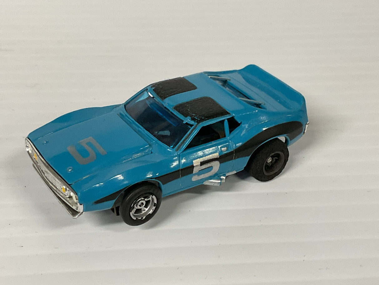 Aurora AFX magnatraction Javelin Trans Am Blue/white #5 | 1906 | Aurora - AFX