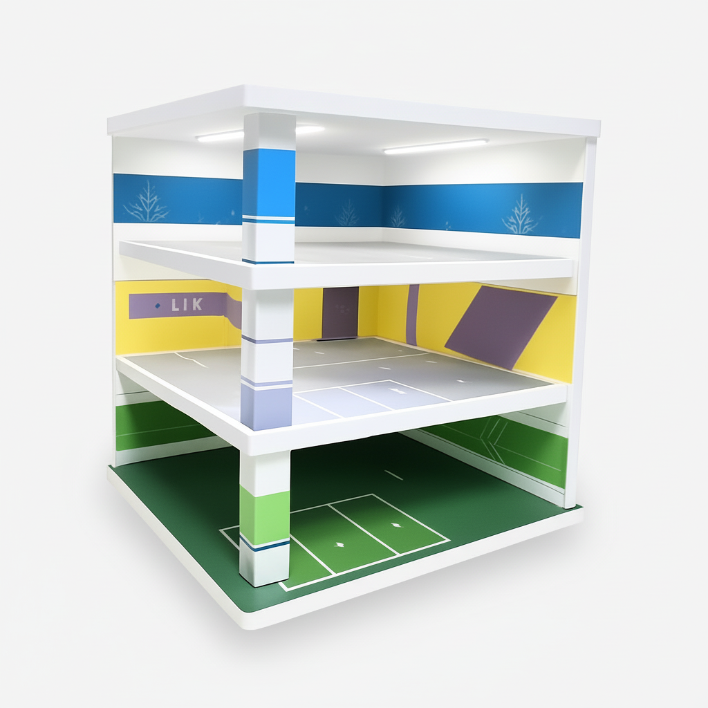 Three-Level Light-Up Display Tower Diorama Scene For 1:64 Diecast