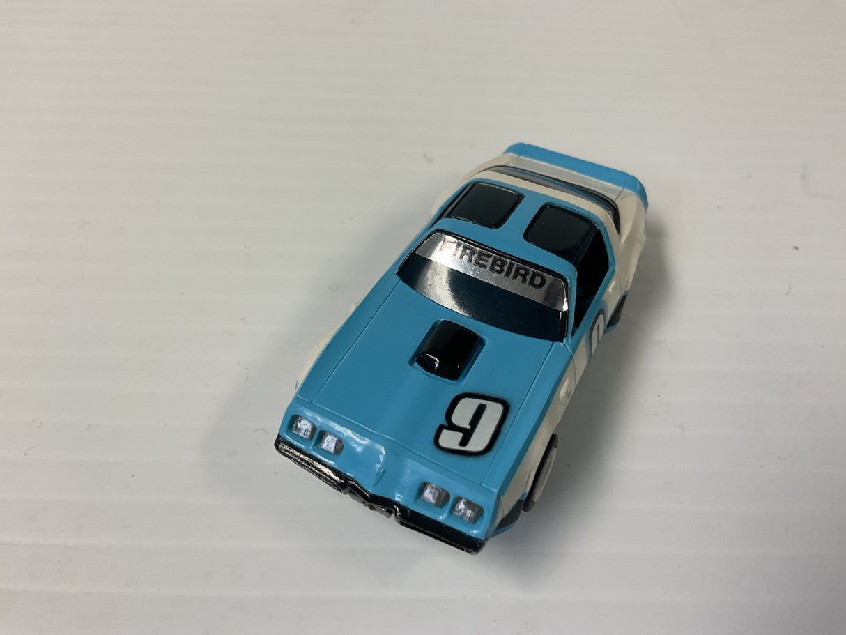 Aurora AFX G plus chassis Pontiac, Firebird Trans Am, white/light blue/black #9| 1981 | Aurora - AFX
