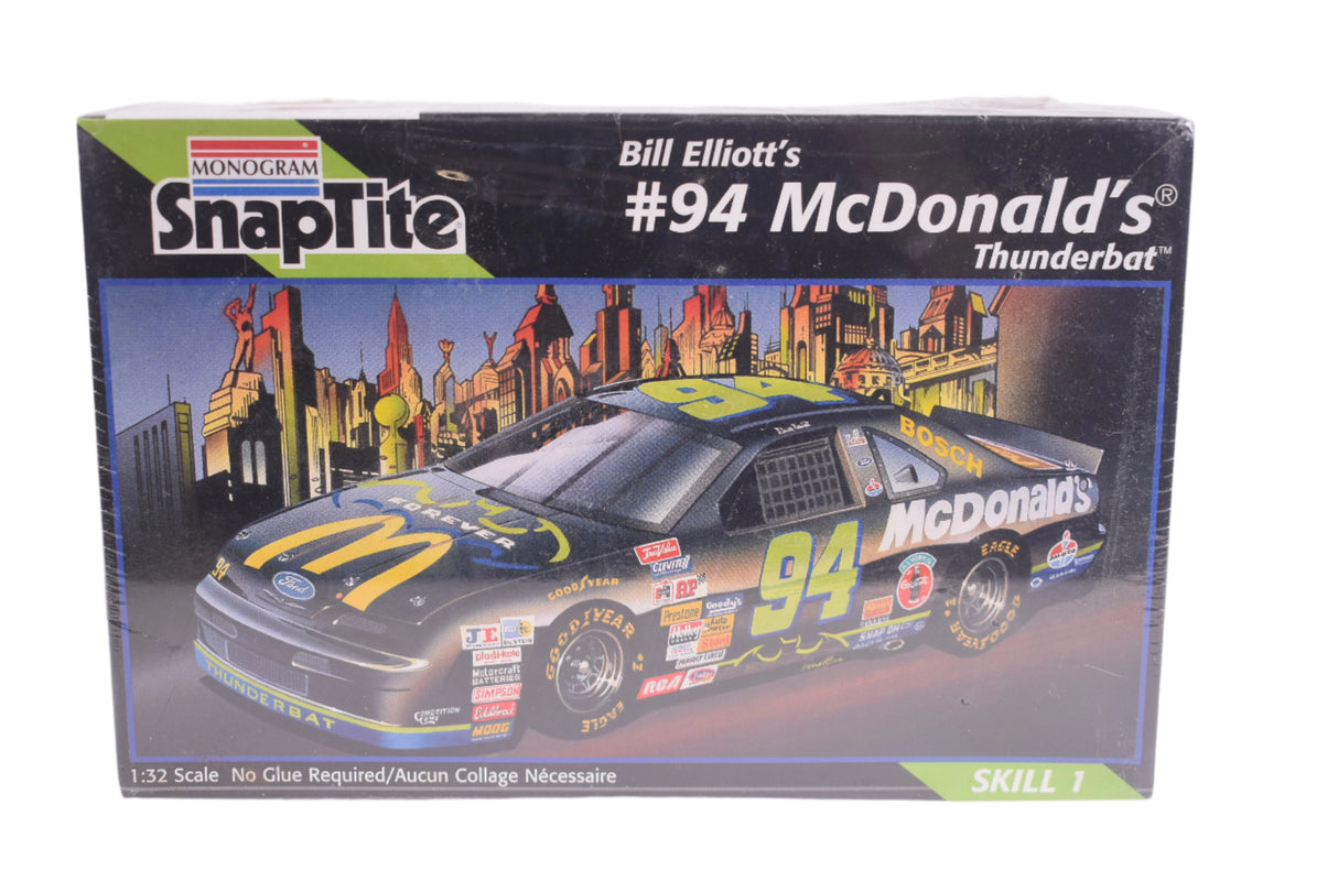 Vintage | Bill Elliott's #94 McDonald's Thunderbat 1:32 Scale | 85-1701 | Monogram SnapTite