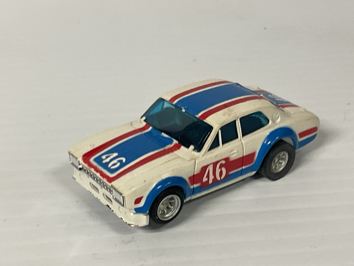 Aurora AFX magnatraction Ford Escort White/Red/Blue (#46 in Red) | 1951 | Aurora - AFX