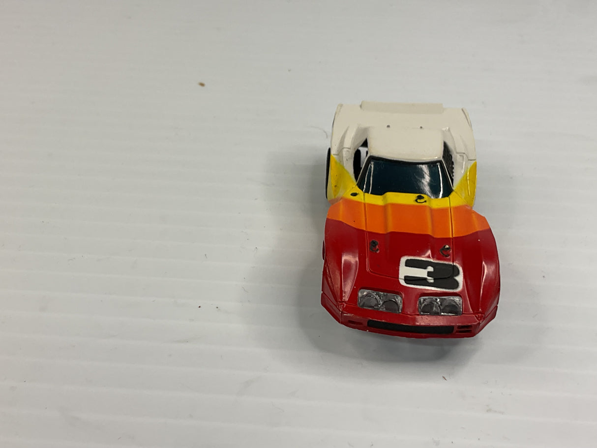 Aurora AFX Blazin Brakes Corvette GT White/Yellow/Orange/Red #3 | 1011 | Aurora - AFX
