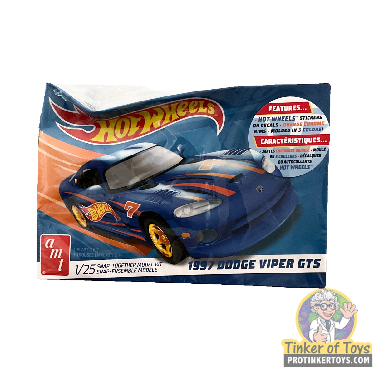 Second Chance Hot Wheel 1997 Dodge Viper GTS Snapit 1:25 Scale | AMT1349 | AMT