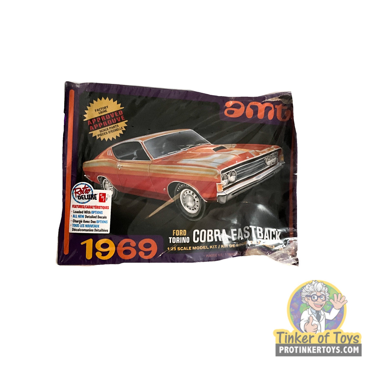 Second Chance | 1969 Ford Torino Cobra Fastback | 1:25 Scale Model Kit | AMT1217 | AMT