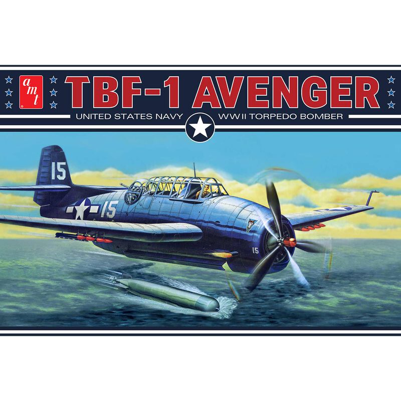 Grumman TBF-1 Avenger Torpedo Bomber United States Navy - WWII 1/48 Scale Model Kit | AMT1377 | Round2