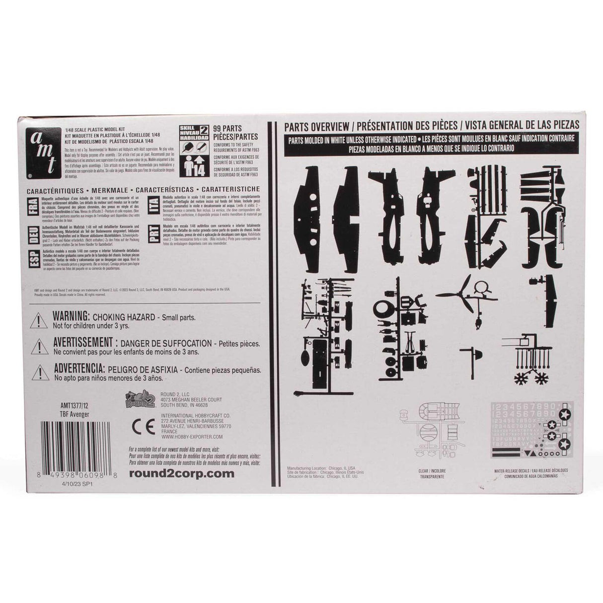 Grumman TBF-1 Avenger Torpedo Bomber United States Navy - WWII 1/48 Scale Model Kit | AMT1377 | Round2