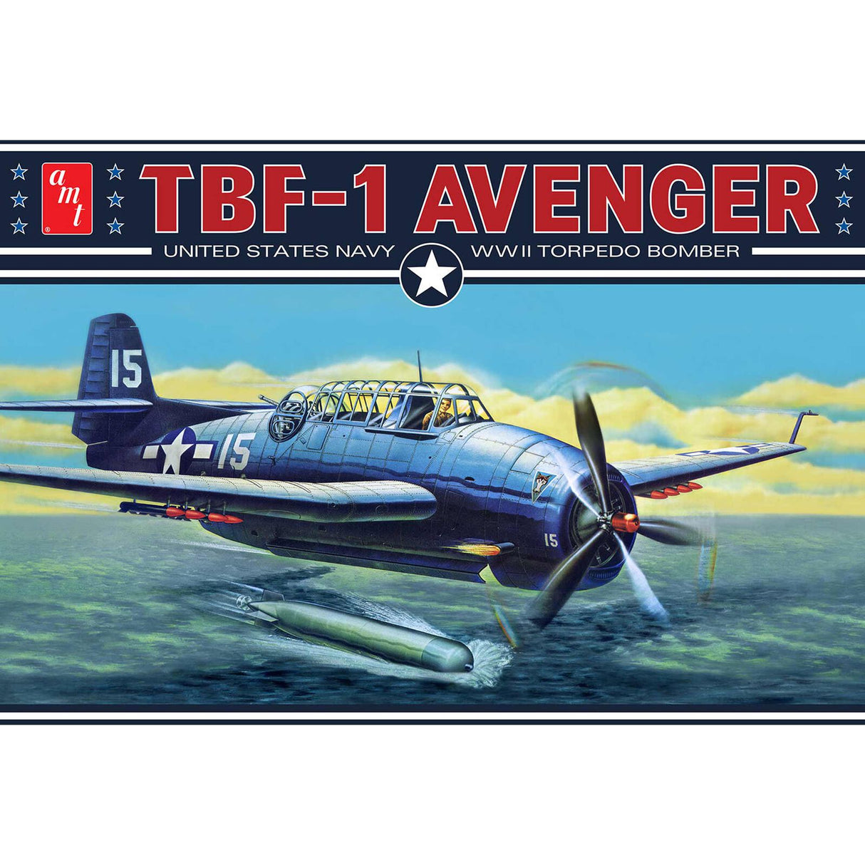 Grumman TBF-1 Avenger Torpedo Bomber United States Navy - WWII 1/48 Scale Model Kit | AMT1377 | Round2