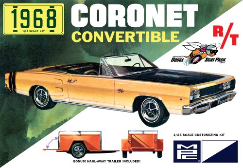 MPC 1968 Dodge Coronet Hardtop w/Trailer 1:25 Scale Model Kit | MPC978 | MPC Model
