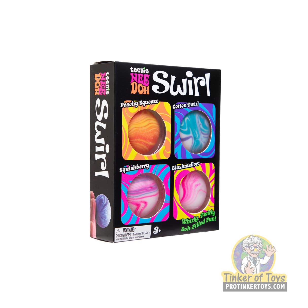 Multi-pack of Teenie Needoh Swirl squishy toys in various colors for Schylling MPTSWND
