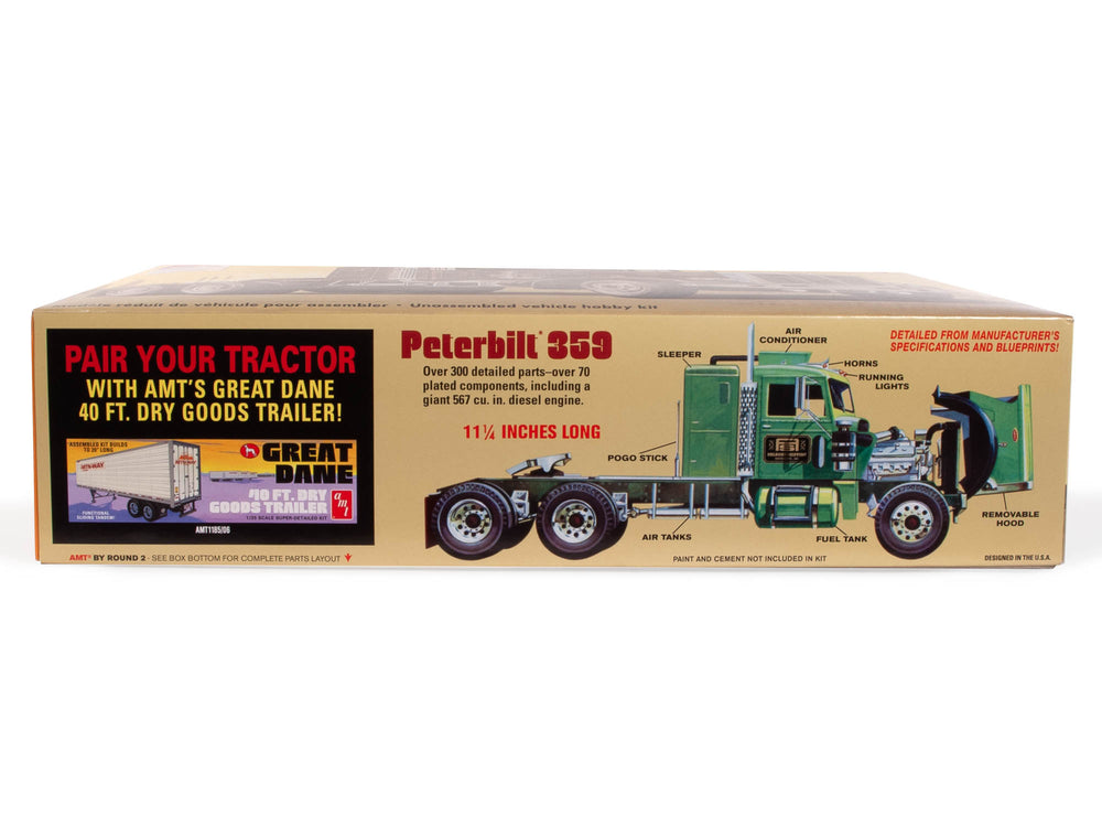 Peterbilt 359 California Hauler with Sleeper 1:25 Scale Model Kit | AMT1327 | AMT