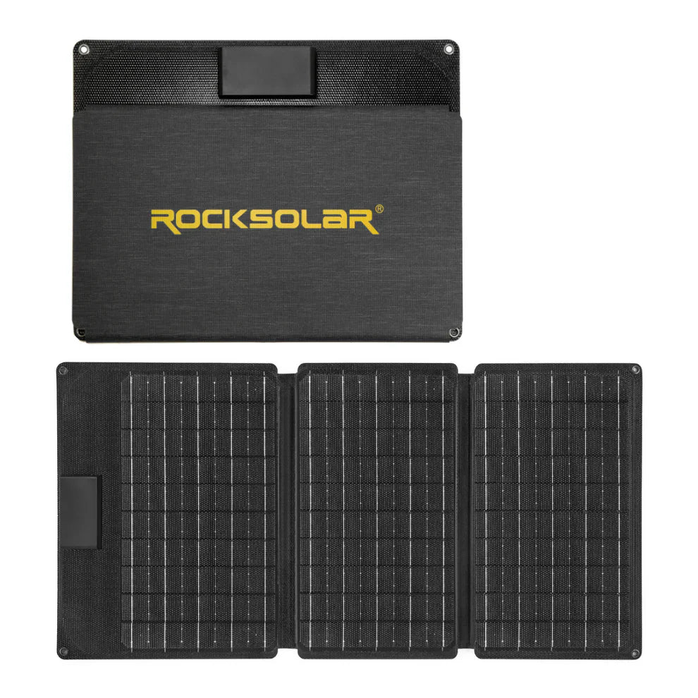Foldable solar panel charger with attached power bank for RockSolar RSSP30